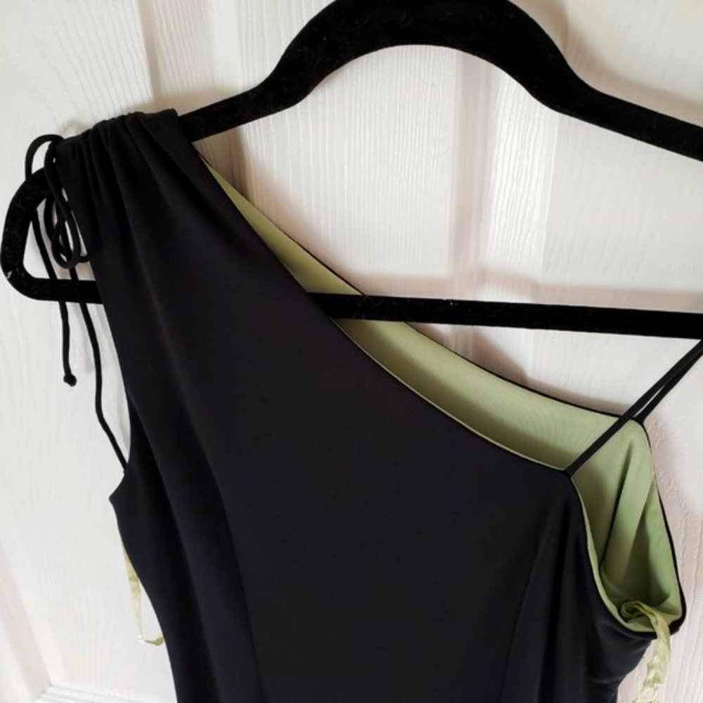 Express - Black Dress with Green lining accent -  Size 5/6